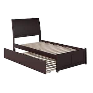 Portland Twin Extra Long Bed with Matching Footboard and Twin Extra Long Trundle in Espresso