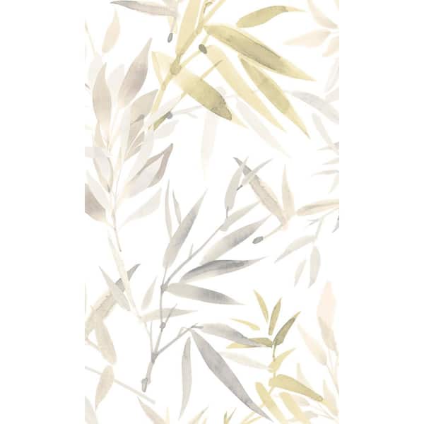 Walls Republic Natural Textured Bamboo Leaves Tropical Paste the Wall Double Roll Wallpaper 57  sq. ft.