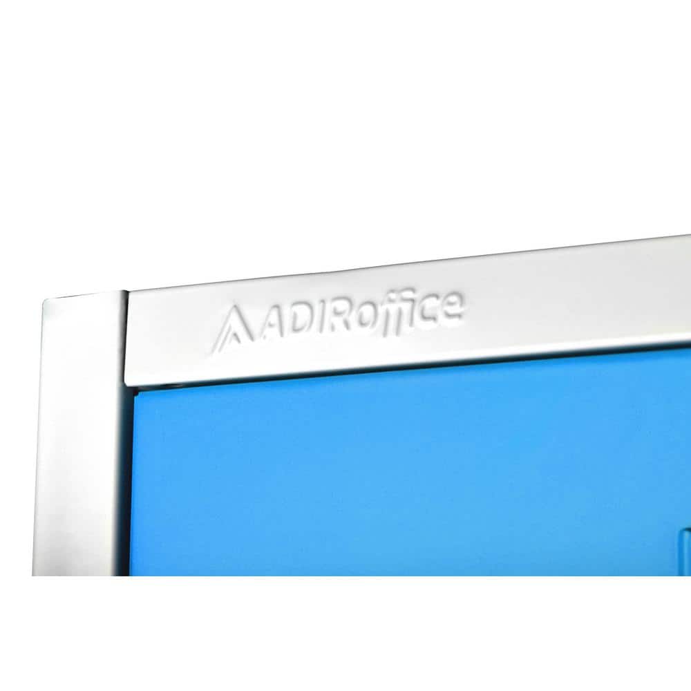Blue and Silver 6-Tier Steel Office Storage Lockers Set