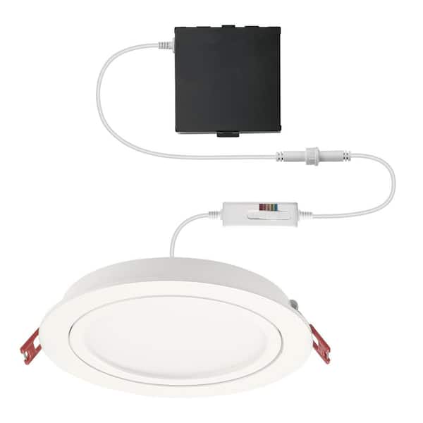 Photo 1 of 6 in. Selectable New Construction and Remodel Color Ultra-Directional Canless Recessed Integrated LED Kit