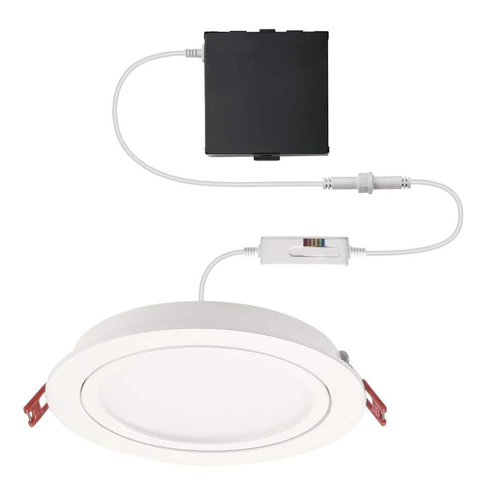 Ultra Directional Integrated LED 6 in Round Adj Color Temp Canless Recessed