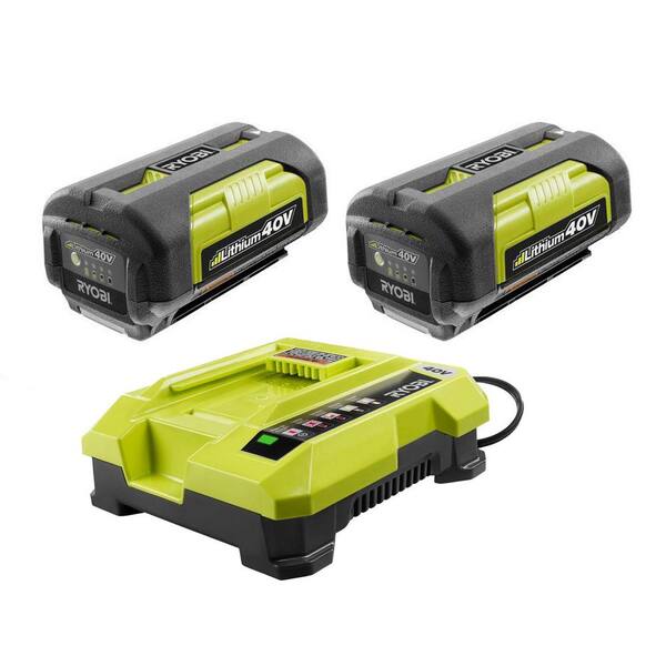 RYOBI - 16 in. 40V Lithium-ion Cordless Walk Behind Battery Push Mower - Two 2.6 Ah Batteries/Charger Included
