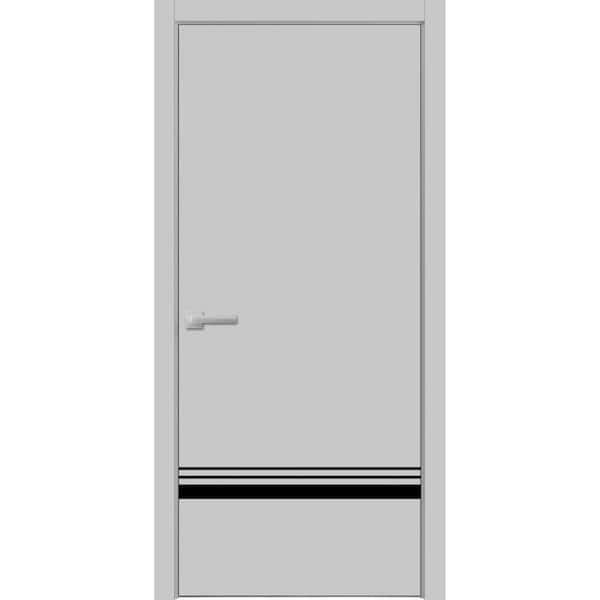 Sartodoors 28 in. x 80 in. 1 Panel Matte Grey Finished Solid Wood with Honeycomb Sliding Door with Hardware