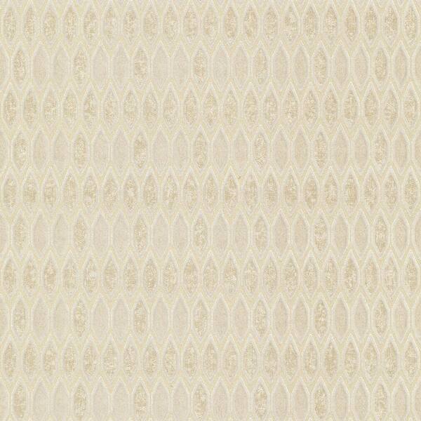 A-Street Prints Damour Gold Hexagon Ogee Non Woven Paper Non-Pasted Textured Metallic Wallpaper