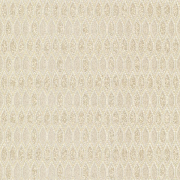 A-Street Prints Damour Gold Hexagon Ogee Wallpaper Sample