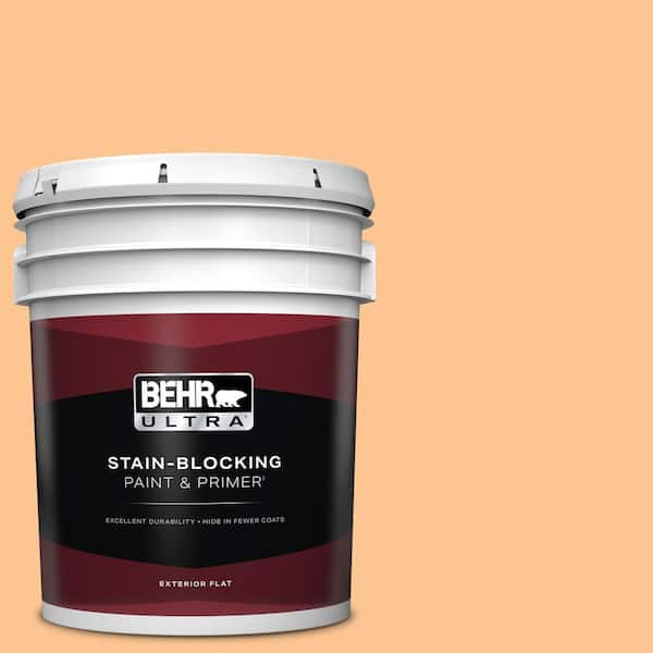 BEHR ULTRA 5 gal. #P220-4 Dainty Apricot Flat Exterior Paint & Primer