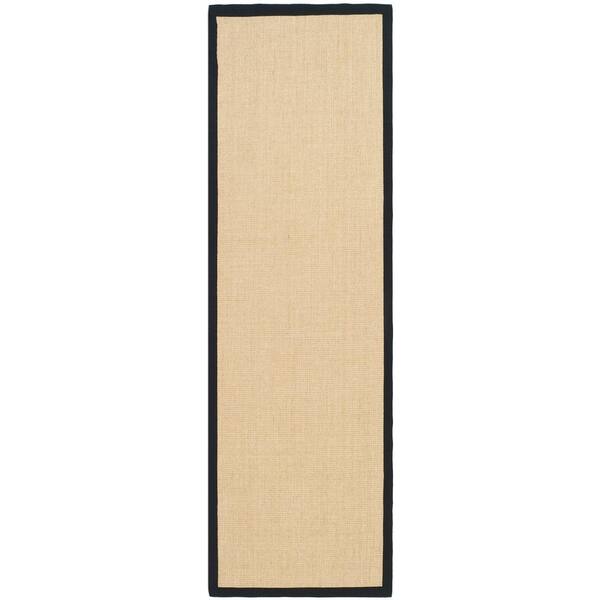 SAFAVIEH Natural Fiber Maize/Black 3 ft. x 8 ft. Border Runner Rug