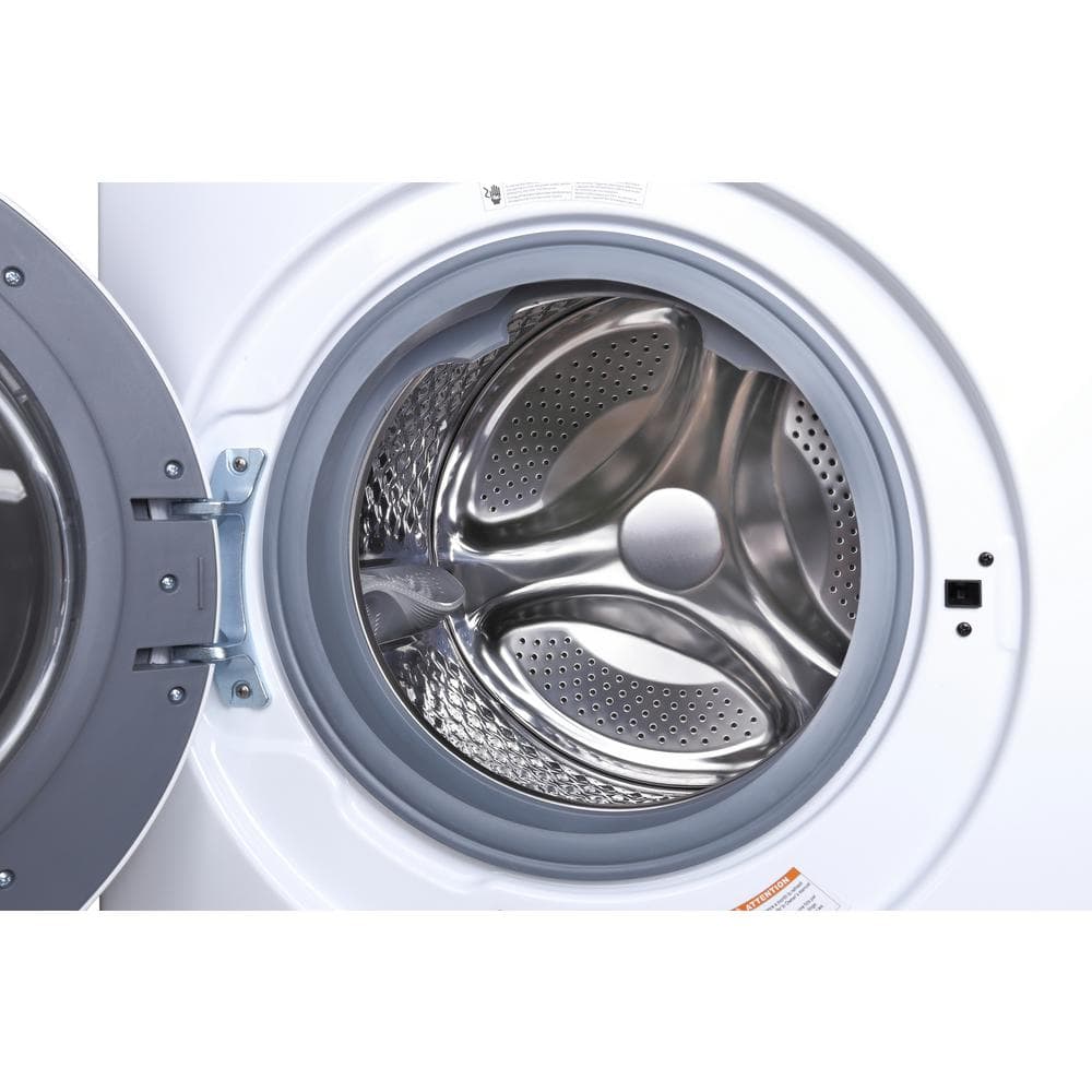 Compact White Stainless Steel Front Loading Washer Dryer Combo