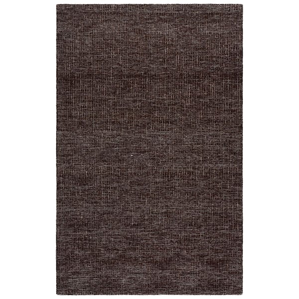 Abstract 6 ft. x 9 ft. Dark Brown Speckled Area Rug