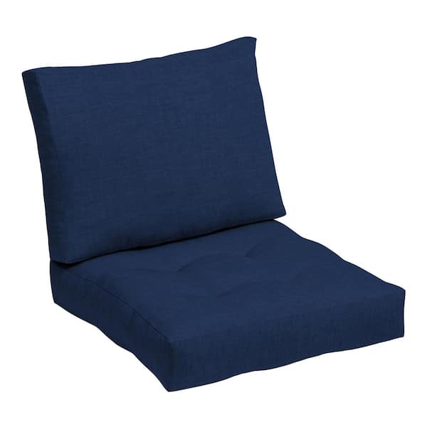 ARDEN 24 in. x 18 in. Outdoor Plush Modern Tufted Blowfill Deep Seat Lounge Chair Cushion Sapphire Blue Leala