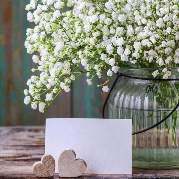 Afoxsos 0.78 in. White Indoor/Outdoor Artificial Babys Breath