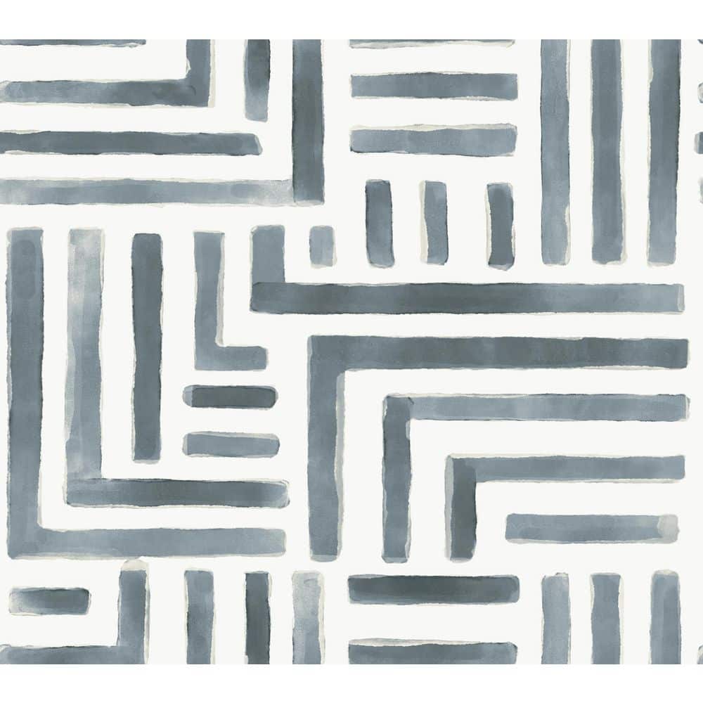 Painterly Labyrinth Aqua Blue Wallpaper