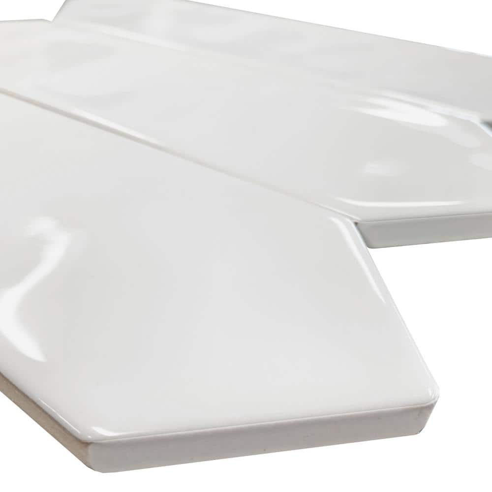 Glossy White Ceramic Picket Subway Wall Tile 3" x 12"