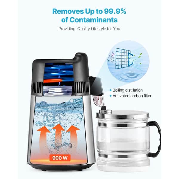 SKYSHALO 25 Cups, Larger Pure Water Distiller 6L 1.6 Gal. 900W