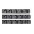 3 in. x 16 in. 5-Slot Wall Mounted Mop and Broom Holder (3-Pack)