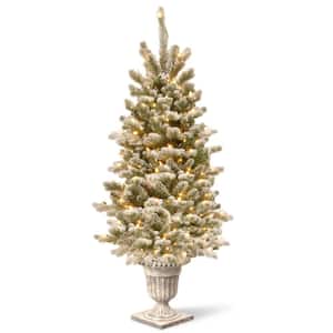 4 ft. Snowy Sheffield Spruce Artificial Christmas Tree with Twinkly LED Lights