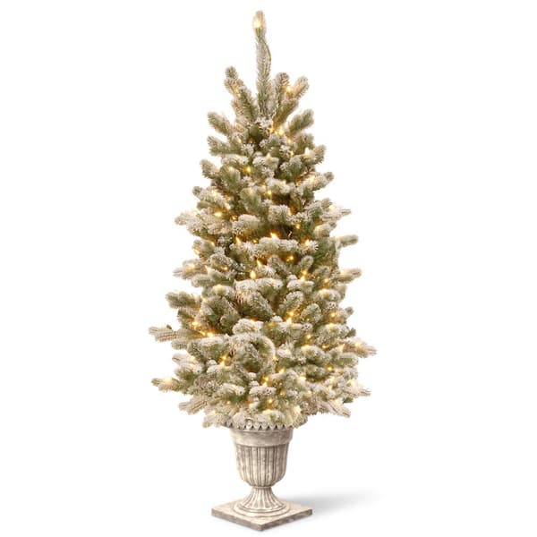 National Tree Company 4 ft. Snowy Sheffield Spruce Artificial Christmas Tree with Twinkly LED Lights