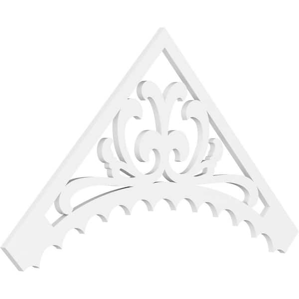 Ekena Millwork Pitch Genova 1 in. x 60 in. x 32.5 in. (12/12) Architectural Grade PVC Gable Pediment Moulding