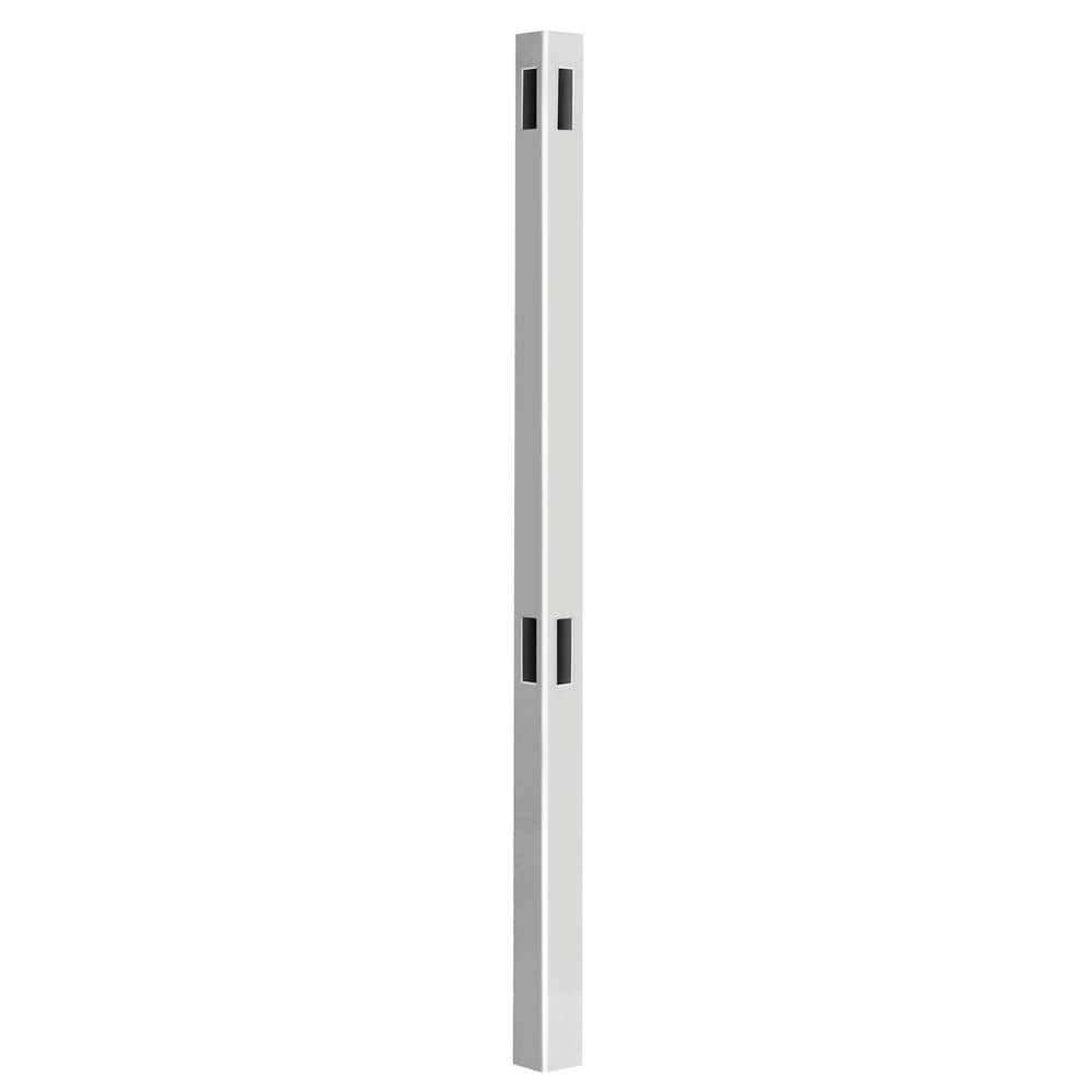 Veranda 5 in. x 5 in. x 8 ft. White Vinyl Routed Fence Corner Post