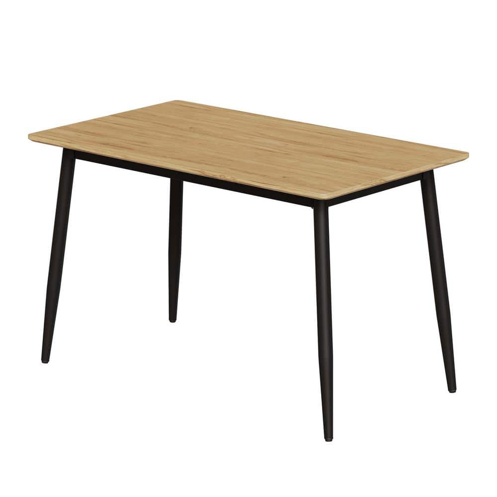 Modern Minimalist Wood Grain Tabletop Outdoor Dining Table, Stylish Dining 