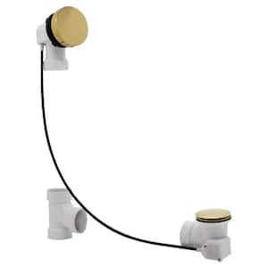 27 in. Schedule 40 PVC Cable Drive Bath Waste Trim Kit in Polished Brass