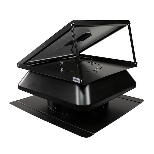 QuietCool - 40-Watt Hybrid Solar/Electric Powered Roof Mount Attic Fan with Included Inverter for Nighttime Cooling