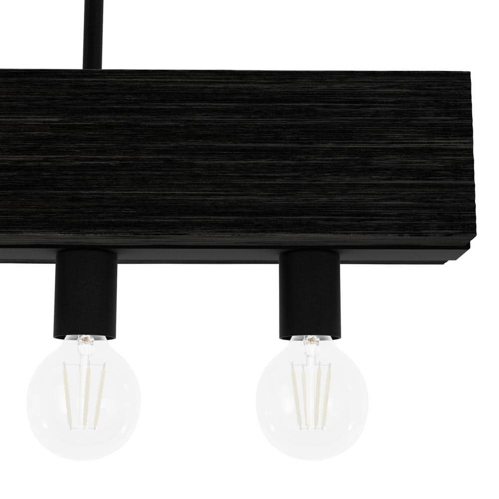 Black Iron and Ash 5-Light Linear Chandelier