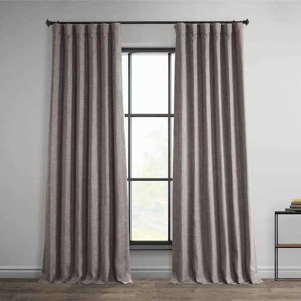 Exclusive Fabrics & Furnishings Mink Solid Rod Pocket Room Darkening Curtain - 50 in. W x 96 in. L (1 Panel)