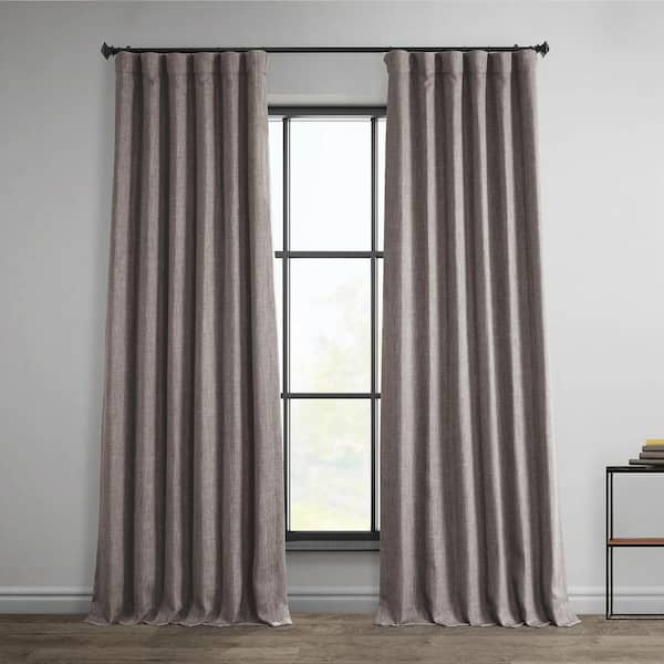 Exclusive Fabrics & Furnishings Mink Solid Rod Pocket Room Darkening Curtain - 50 in. W x 120 in. L