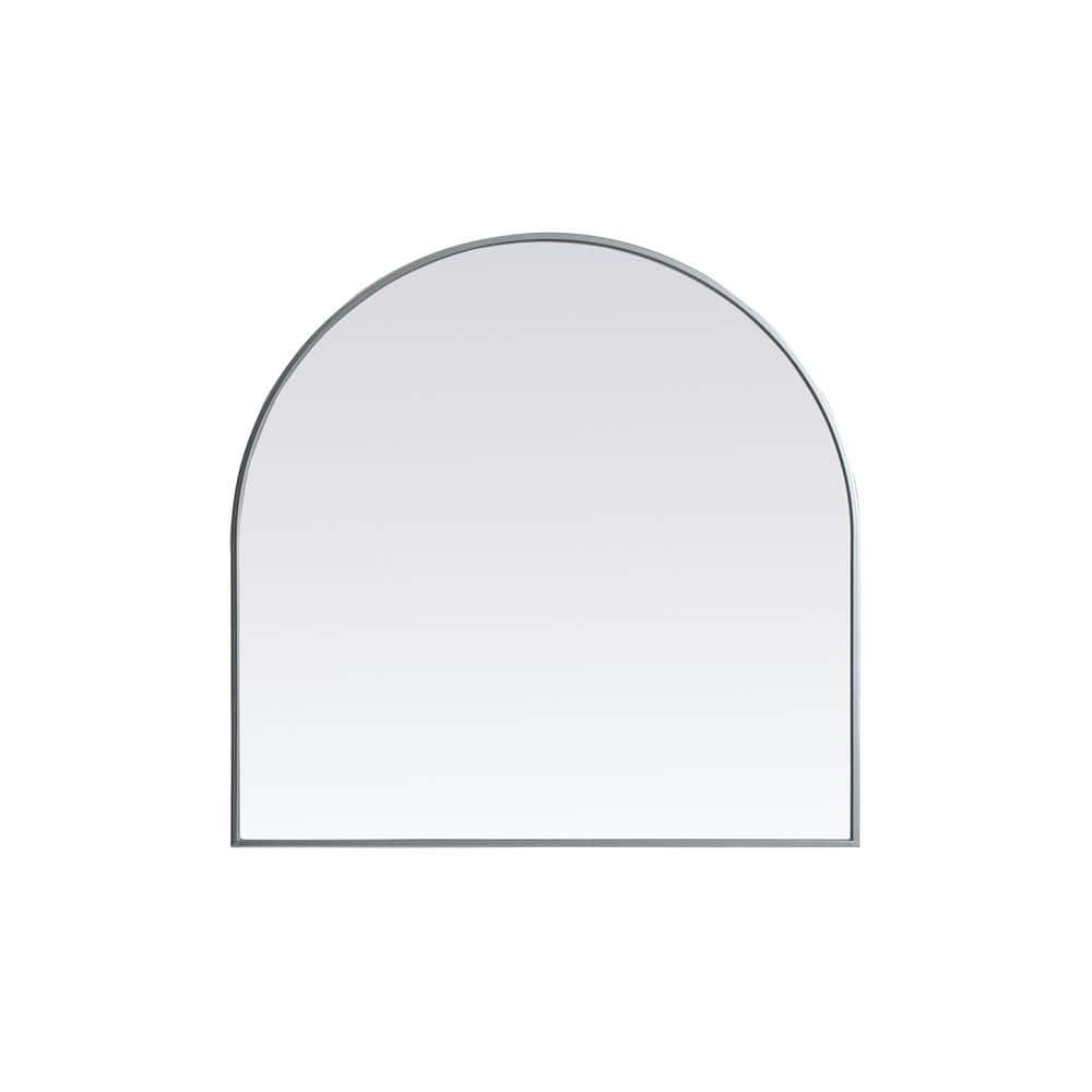 Simply Living 36 in. W x 36 in. H Arch Metal Framed Silver Mirror