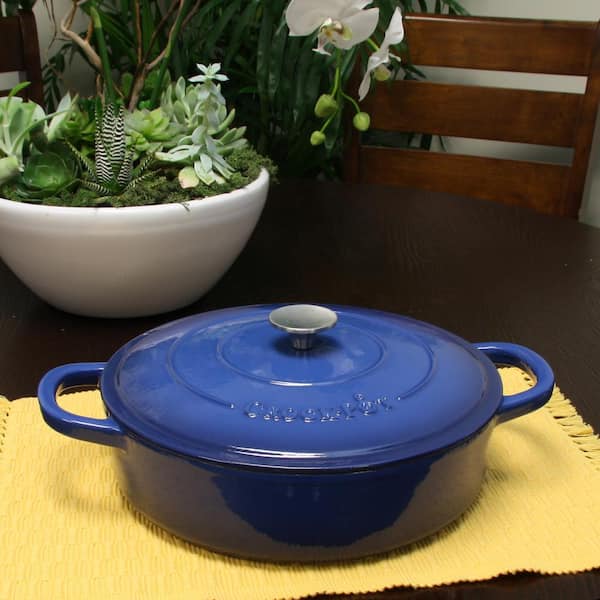 Crock-Pot Artisan 5 qt. Round Enameled Cast Iron Braiser Pan with