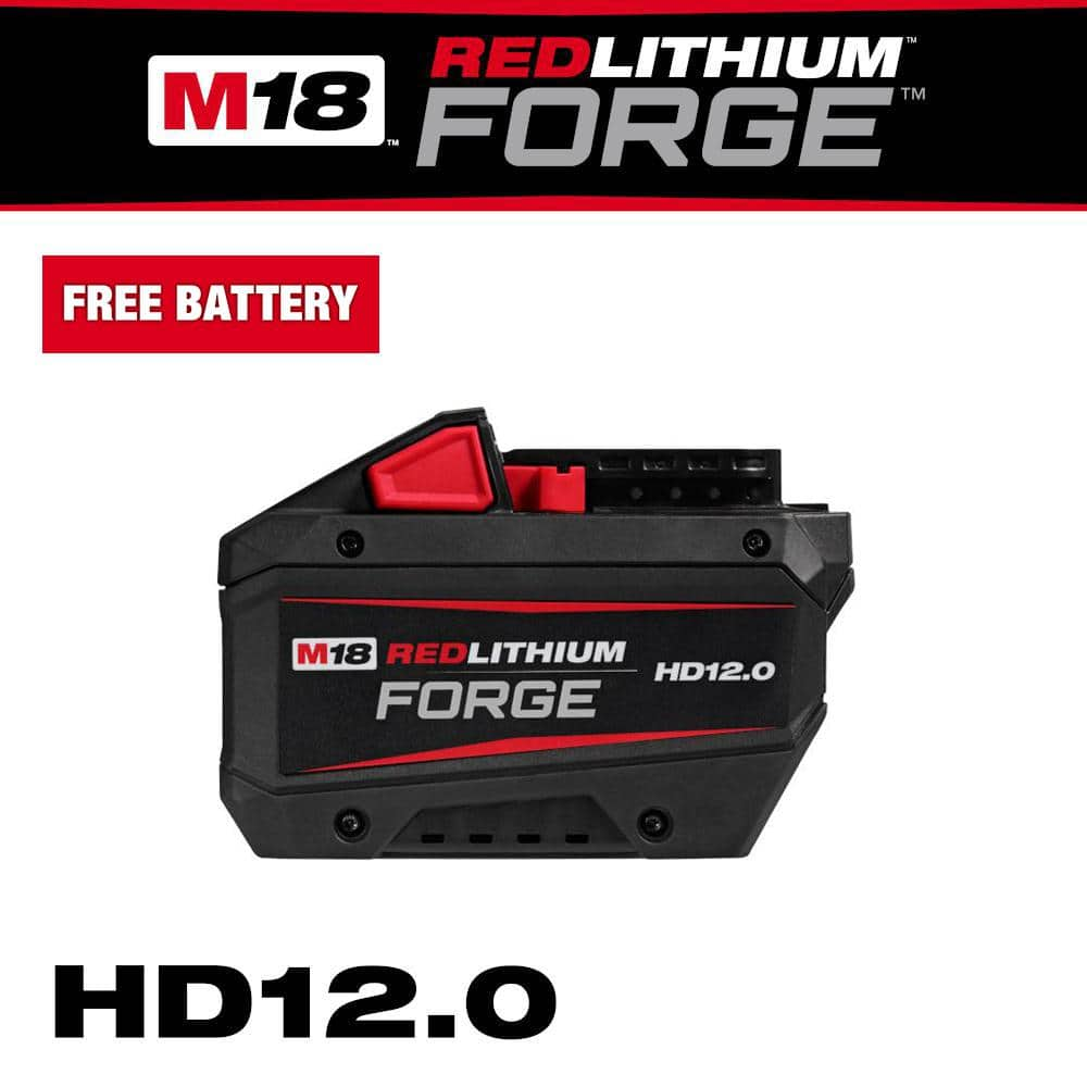 Milwaukee M18 18V Lithium Ion REDLITHIUM FORGE HD 12.0 Ah Battery Pack 48 11 1813 The Home Depot