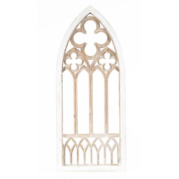 LuxenHome MDF Wood Cathedral Window Wall Art WHA1258