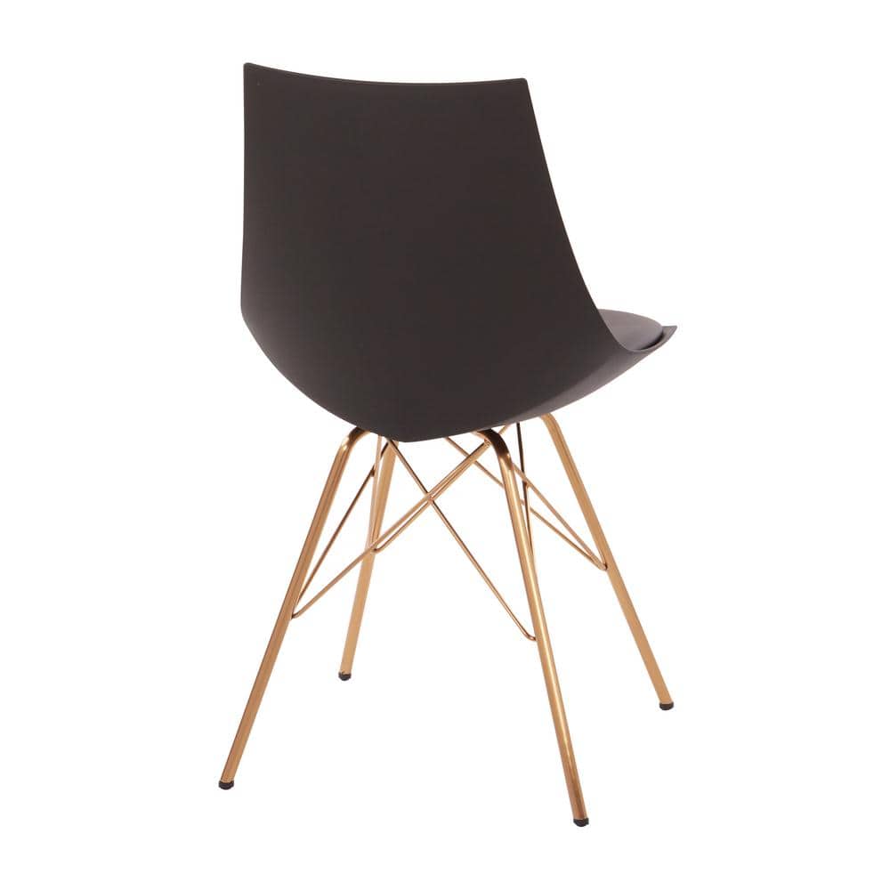 Oakley Mid-Century Modern Bucket Chair in Black Faux Leather
