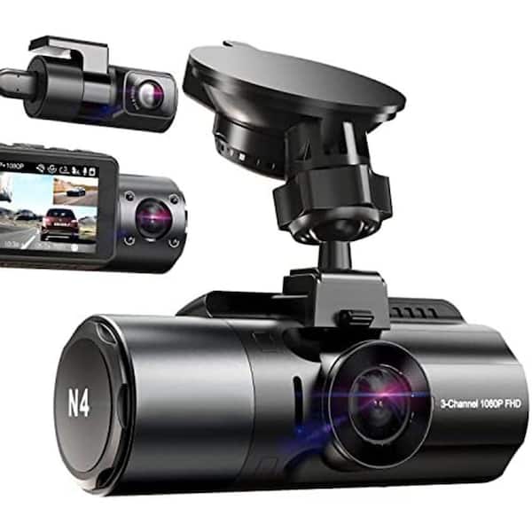 3 Channel Dash Cam, 4K+1080P Dual, 1440P+1440P+1080P Front Inside Rear Triple Car Camera