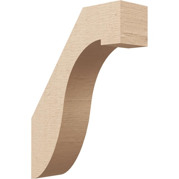 Ekena Millwork 5 in. x 22 in. x 16 in. Del Monte Rough Cedar Woodgrain Timberthane Polyurethane Knee Brace, Primed