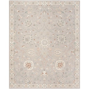 Heritage Silver/Ivory 8 ft. x 10 ft. Border Area Rug