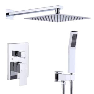 10 in. 1-Jet Shower System with Fixed and Hand Shower Head in Chrome