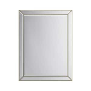 Gail 30 in. W x 40 in. H Large Rectangular Glass Framed Wall Bathroom Vanity Mirror in Beaded