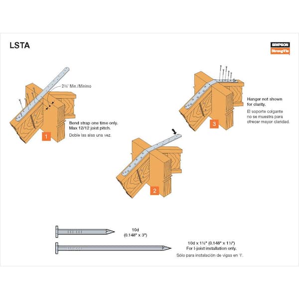 lettergreep buik spannend Simpson Strong-Tie LSTA 1-1/4 in. x 24 in. 20-Gauge Galvanized Strap  Tie-LSTA24 - The Home Depot