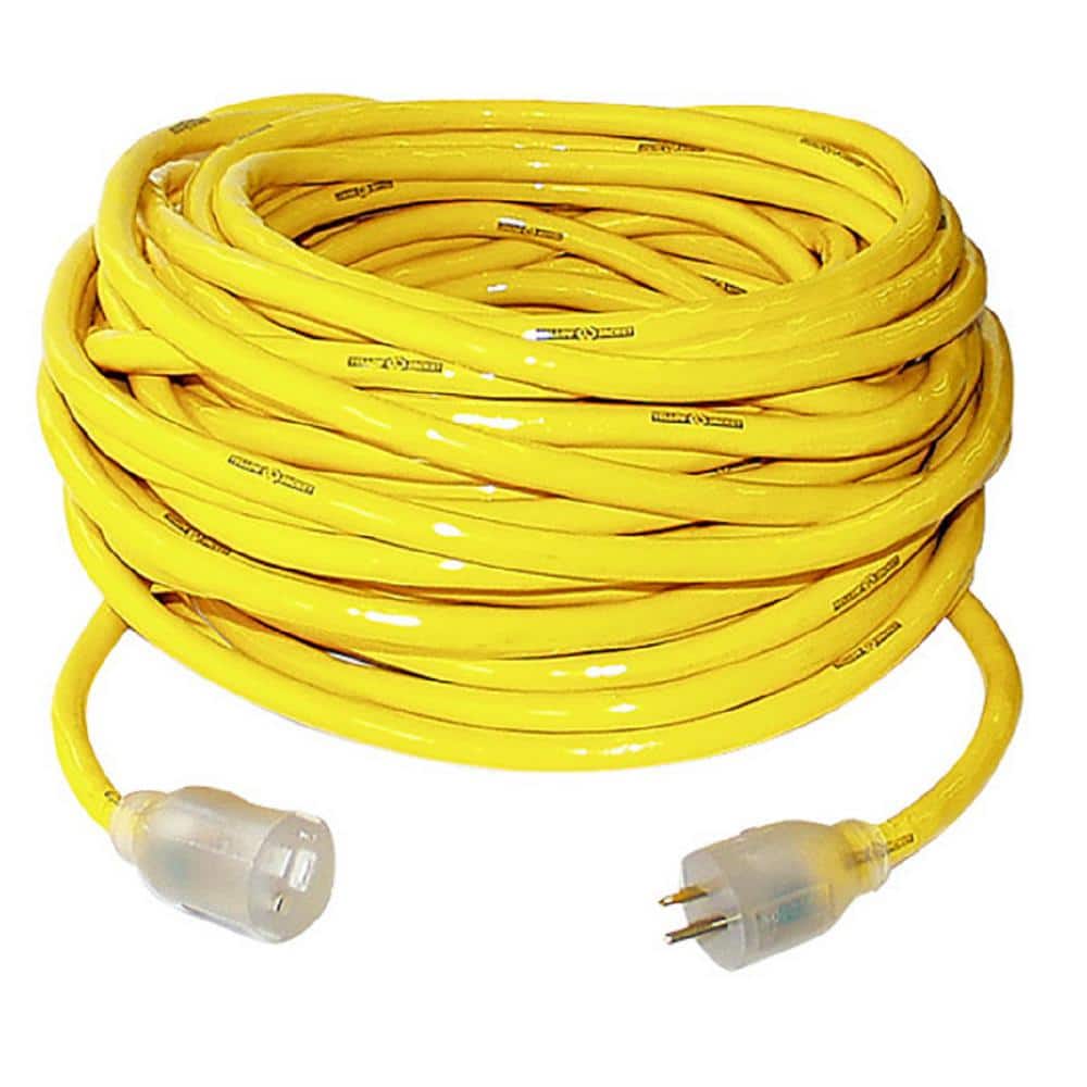 Yellow 50 ft. Outdoor Heavy-Duty Extension Cord with PVC Insulation