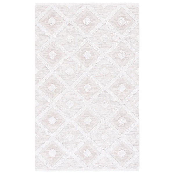 SAFAVIEH Augustine Beige/Ivory 2 ft. x 5 ft. Multi-Diamond Striped Area Rug