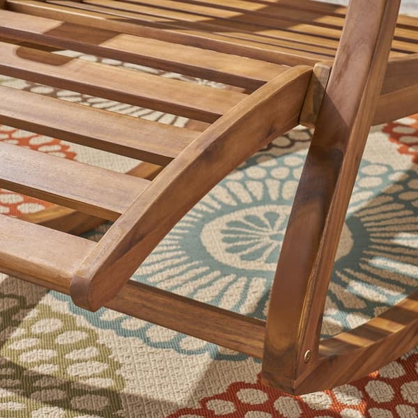 Sunview Teak Brown Wood Outdoor Patio Rocking Chair (2-Pack)