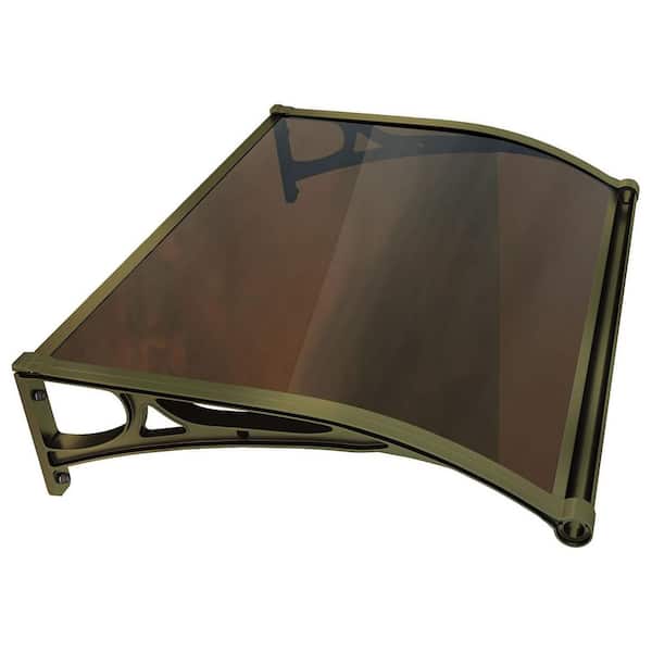 40ft Polycarbonate Window Door Canopy Awning Aluminum Bracket Sun UV Rain Protection 40x80 Champagne