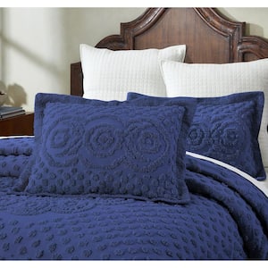 Heirloom Collection Navy 100% Cotton Euro Sham