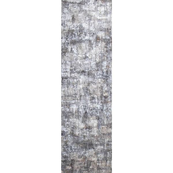 Montrose Cream/Grey 3 ft. x 8 ft. (2 ft. 6 in. x 8 ft.) Abstract Contemporary Runner Rug