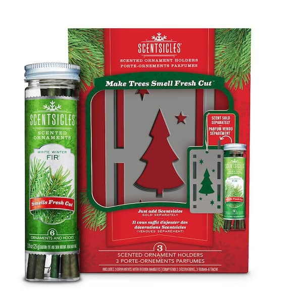 Trio Ornament Set of 3, Bottle 6pc Stick, White Winter Fir