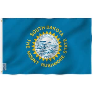 Fly Breeze 3 ft. x 5 ft. Polyester South Dakota State Flag 2-Sided Flags Banners with Brass Grommets and Canvas Header