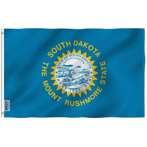 ANLEY Fly Breeze 3 ft. x 5 ft. Polyester South Dakota State Flag 2-Sided Flags Banners with Brass Grommets and Canvas Header