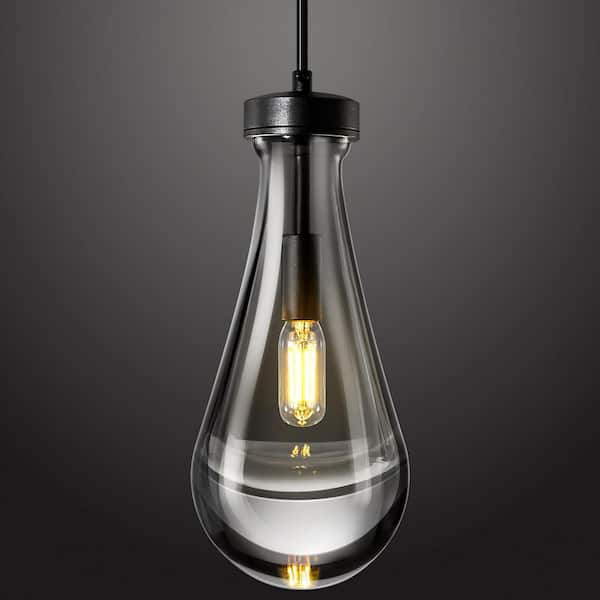 Home Lighting 40W 1-Light Modern Black Teardrop Pendant (4.93" Lx4. 92" Wx70. 86" H), for dining rooms, etc.
